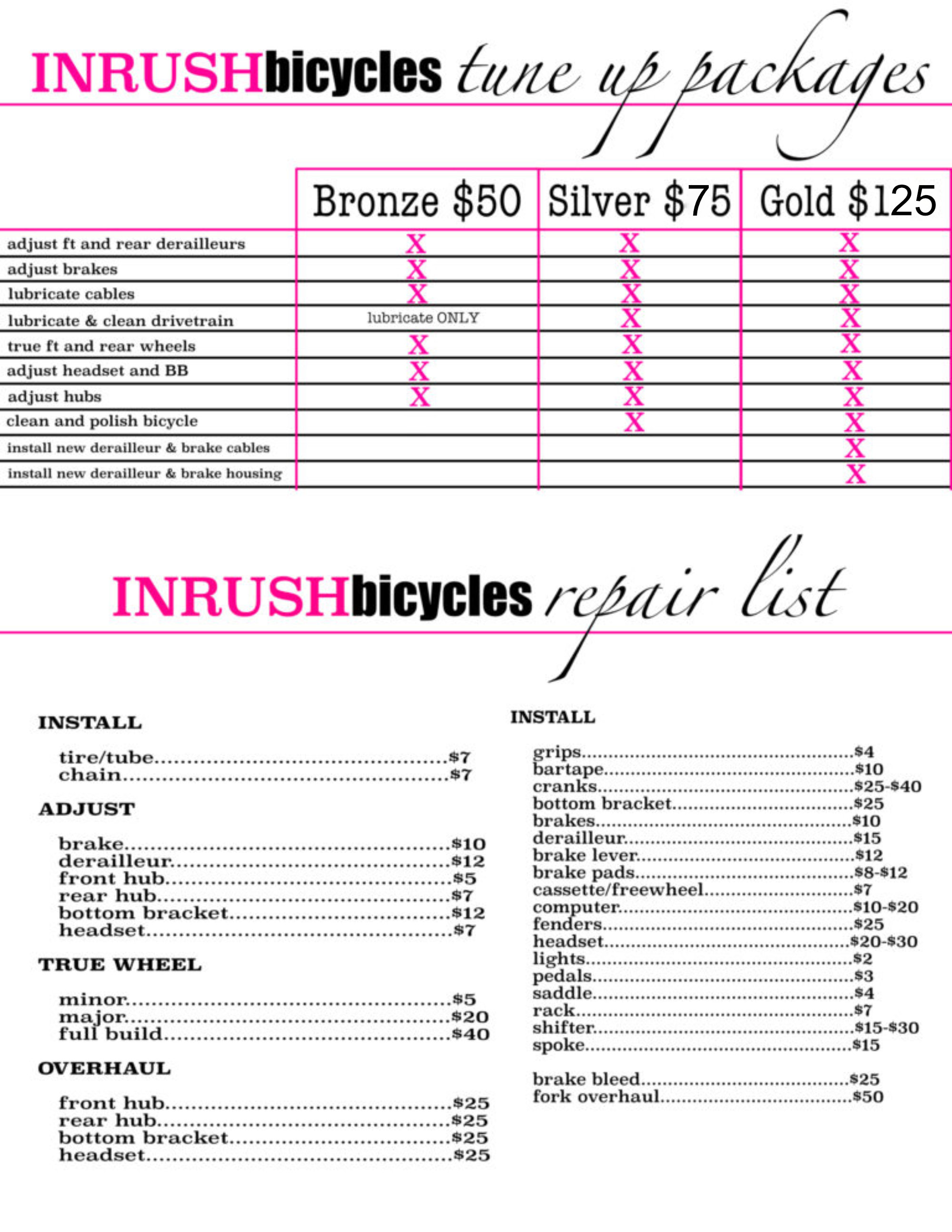 general bike service cost